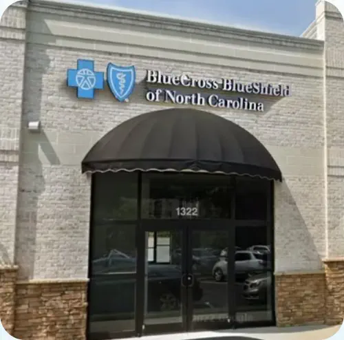 Front exterior of Blue Cross NC Store in Greensboro NC